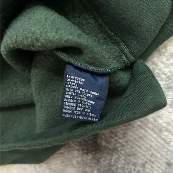 Vintage Tommy Hilfiger Crew Neck Varsity Logo Stripes Green Men Size Large - Picture 11 of 11